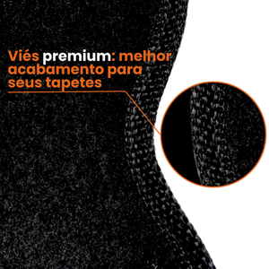 TAPETE CARPETE TIGGO 7 PRO PRETO BORDADO 3 PEÇAS - Exclusive