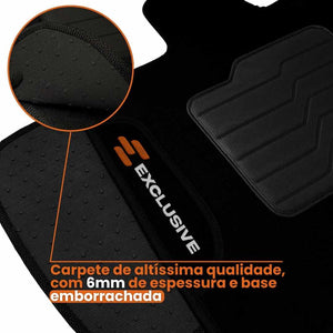 TAPETE CARPETE VOLKSWAGEN GOL G2 1995 A 1999 PRETO 4 PEÇAS