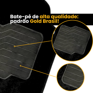 TAPETE CARPETE TIGGO 8 2018 A 2024 7 LUGARES PRETO BORDADO 4 PEÇAS - Exclusive