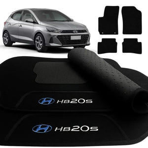TAPETE CARPETE HB20s 2020 A 2025 BORDADO 4 PEÇAS