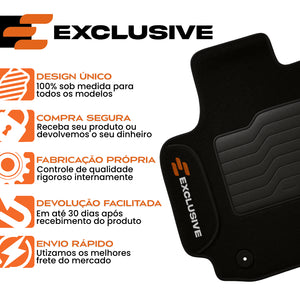 TAPETES CARPETE PRETO MOTORS J2 5 PECAS