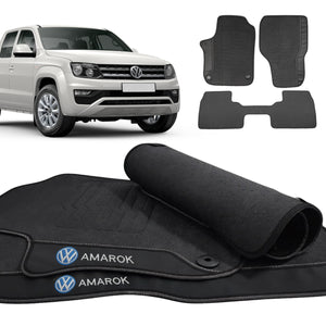TAPETE BORRACHA PREMIUM AMAROK (SEM PORTA COPOS) - Exclusive