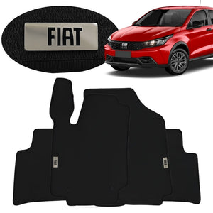 TAPETE BORRACHA TAG INOX ARGO 2018 A 2024 3 PEÇAS