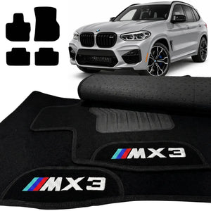 TAPETES CARPETE PRETO BMW X3 M SPORT 2019 A 2020 4 PEÇAS