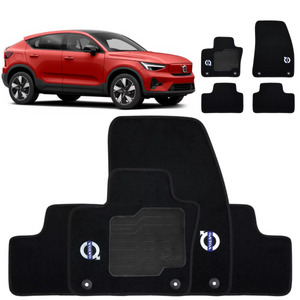 TAPETE CARPETE VOLVO C40 2023 A 2025 PRETO 4 PEÇAS - Exclusive