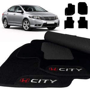 TAPETES CARPETE PRETO HONDA CITY 2009 A 2014 4 PEÇAS