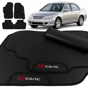 TAPETE BORRACHA PREMIUM CIVIC 2001 A 2006 4 PEÇAS