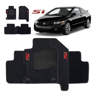 TAPETE CARPETE CIVIC SI 2007 A 2011 PRETO 3 PEÇAS - Exclusive