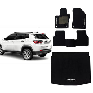 KIT TAPETES CARPETE PORTA MALAS + INTERNOS COMPASS 2016 A 2024 - Exclusive