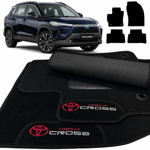 TAPETES CARPETE PRETO COROLLA CROSS 2020 A 2026 4 PEÇAS
