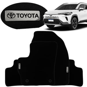 TAPETE BORRACHA TAG INOX COROLLA CROSS HÍBRIDO 4 PEÇAS