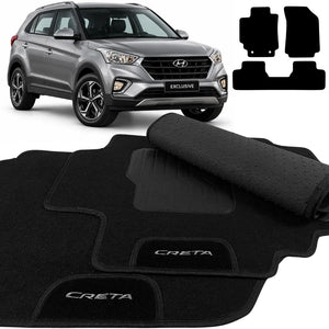 TAPETE CARPETE PRETO CRETA 2017 A 2021 3 PEÇAS