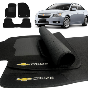 TAPETE CARPETE CRUZE 2011 A 2016 PRETO 3 PEÇAS