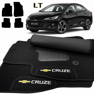 TAPETES CARPETE PRETO CRUZE LT 2020 A 2023 4 PEÇAS