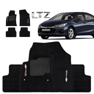 TAPETE CARPETE CRUZE LTZ 2020 A 2023 PRETO BORDADO - Exclusive