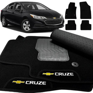 TAPETE CARPETE CRUZE 2017 A 2023 PRETO 4 PEÇAS