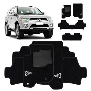 TAPETE CARPETE PAJERO DAKAR 7 LUGARES 2008 A 2015 PRETO 4 PEÇAS - Exclusive