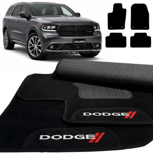 TAPETES CARPETE PRETO DODGE DURANGO 2011 A 2022 4 PEÇAS