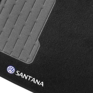 TAPETE SANTANA 1996 A 2006 PRETO BORDADO 5 PEÇAS - Gold Brasil Parts