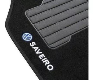 TAPETE SAVEIRO G2 G3 G4 1996 A 2012 PRETO BORDADO 5 PEÇAS - Gold Brasil Parts
