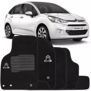 TAPETE CITROEN C3 2013 A 2017 PRETO 5 PEÇAS - Gold Brasil Parts