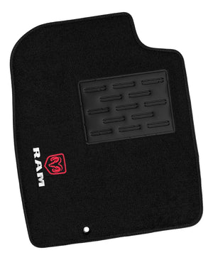 TAPETES CARPETE PRETO DODGE RAM DIANTEIROS 2002 A 2009 2 PECAS