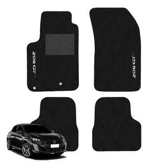 TAPETES CARPETE PRETO PEUGEOT 208 2021 A 2024 4 PEÇAS