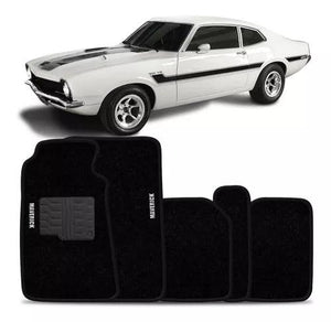 TAPETE FORD MAVERICK 1973 A 1979 PRETO BORDADO 5 PEÇAS - Gold Brasil Parts