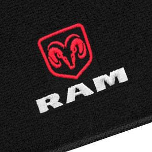 TAPETES CARPETE PRETO DODGE RAM DIANTEIROS 2002 A 2009 2 PECAS