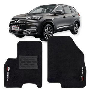 TAPETE CARPETE TIGGO 8 2018 A 2024 7 LUGARES PRETO BORDADO 4 PEÇAS - Exclusive