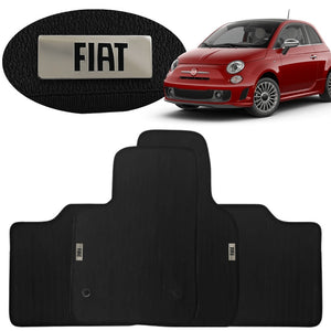 TAPETE BORRACHA TAG INOX FIAT 500 2010 A 2015 4 PEÇAS