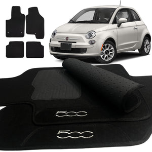 TAPETE CARPETE FIAT 500 2016 A 2021 PRETO 4 PEÇAS - Exclusive