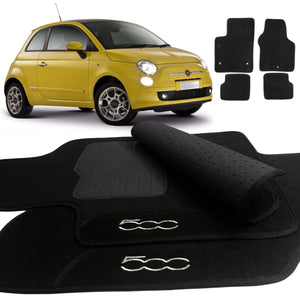TAPETE CARPETE FIAT 500 2010 A 2015 PRETO 4 PEÇAS - Exclusive