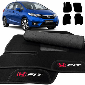 TAPETES CARPETE PRETO HONDA FIT 2009 A 2014 4 PEÇAS