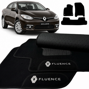 TAPETES CARPETE PRETO RENAULT FLUENCE 2010 A 2018 3 PEÇAS