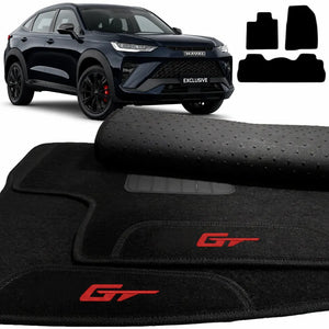 TAPETES CARPETE PRETO HAVAL H6 GT 2023 A 2025 3 PEÇAS