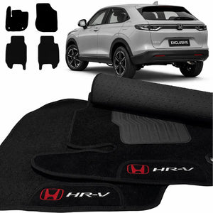 TAPETES CARPETE PRETO HONDA HR-V 2022 A 2026 4 PEÇAS