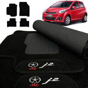 TAPETE CARPETE JAC J2 2012 A 2016 PRETO 4 PEÇAS