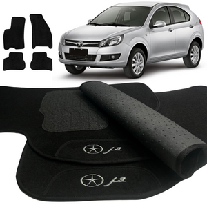 TAPETE CARPETE JAC J3 2011 A 2018 PRETO 4 PEÇAS