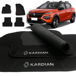 TAPETE CARPETE KARDIAN 2024 A 2025 PRETO 4 PEÇAS