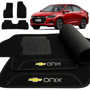 TAPETE CARPETE ONIX PLUS 2020 A 2022 PRETO 3 PEÇAS