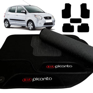 TAPETE CARPETE PICANTO 2008 A 2010 PRETO 5 PEÇAS