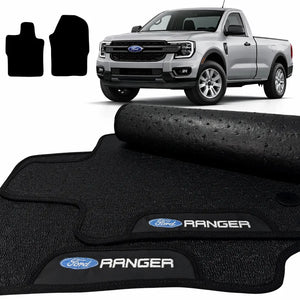 TAPETES BORRACHA PREMIUM RANGER 2023 A 2025 CABINE SIMPLES 2 PEÇAS