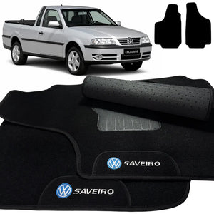 TAPETES CARPETE PRETO SAVEIRO G2 G3 G4 2000 A 2009 2 PEÇAS