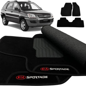 TAPETE CARPETE SPORTAGE 2004 A 2010 BORDADO 3 PEÇAS