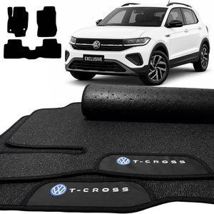 TAPETES BORRACHA PREMIUM T-CROSS 2018 A 2025 3 PEÇAS