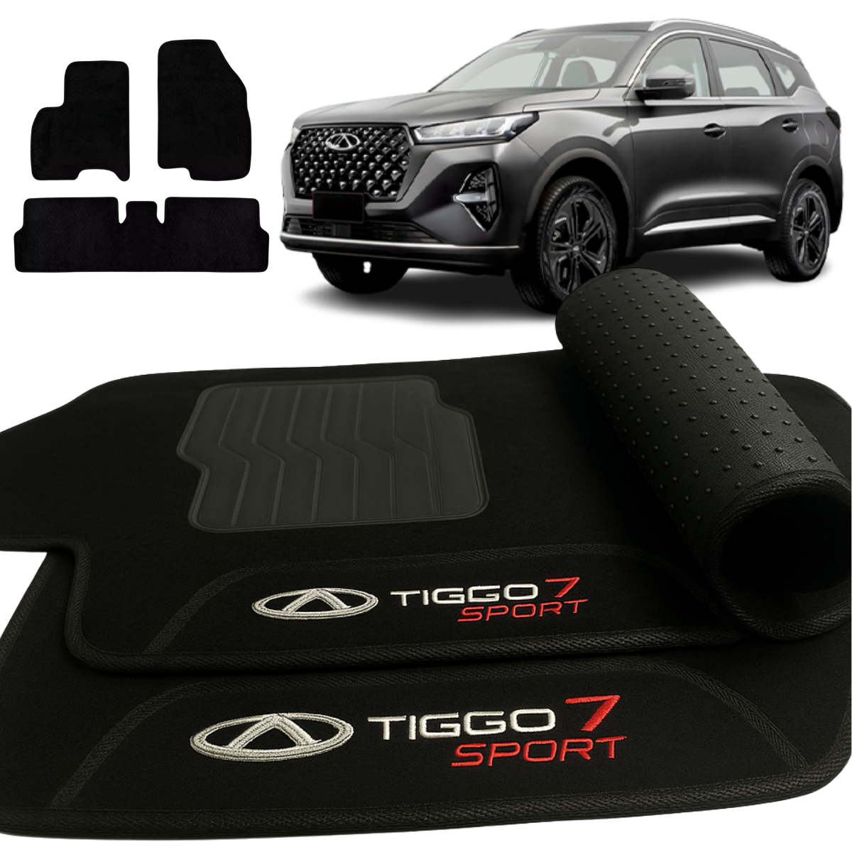 TAPETE CARPETE TIGGO 7 SPORT 2022 A 2025 BORDADO 3 PEÇAS – Exclusive
