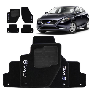 TAPETE CARPETE V40 2012 A 2024 PRETO BORDADO - Exclusive