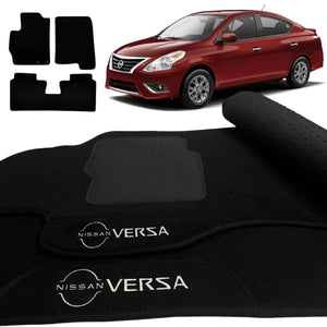 TAPETE CARPETE VERSA 2011 A 2015 PRETO 3 PEÇAS