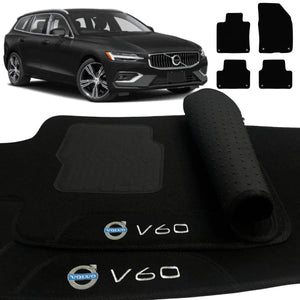 TAPETE CARPETE VOLVO V60 2019 A 2022 PRETO 4 PEÇAS